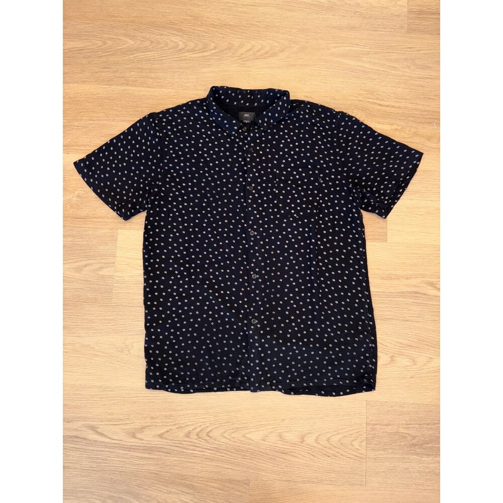 Obey black with white rose mens button up camp short sleeve shirt size M